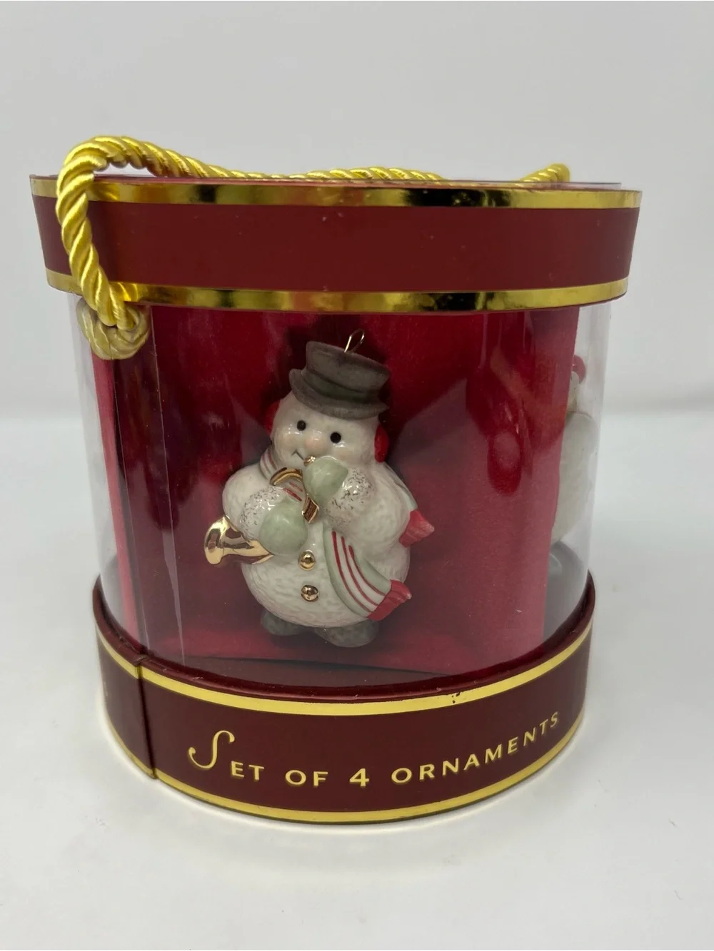 Lenox Snowman Ornaments Set Of 4 Mini Playing Instruments In Package No Lid
